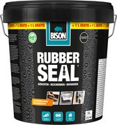 Bison Rubber Seal Emmer 4 + 1 L GRATIS, Rubber coating om oppervlakken waterdicht te maken, binnen en buiten, dakgoten, beschermen en repareren, 5 liter pot