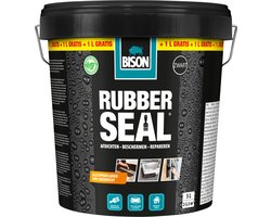 Bison Rubber Seal Emmer 4 + 1 L GRATIS, Rubber coating om oppervlakken waterdicht te maken, binnen en buiten, dakgoten, beschermen en repareren, 5 liter pot