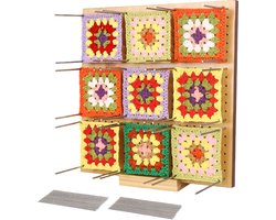 Somstyle Haakbord voor Granny Squares - 28 x 28 CM - Bord voor Haakwerk - Blokkeerbord Haken - Bruin