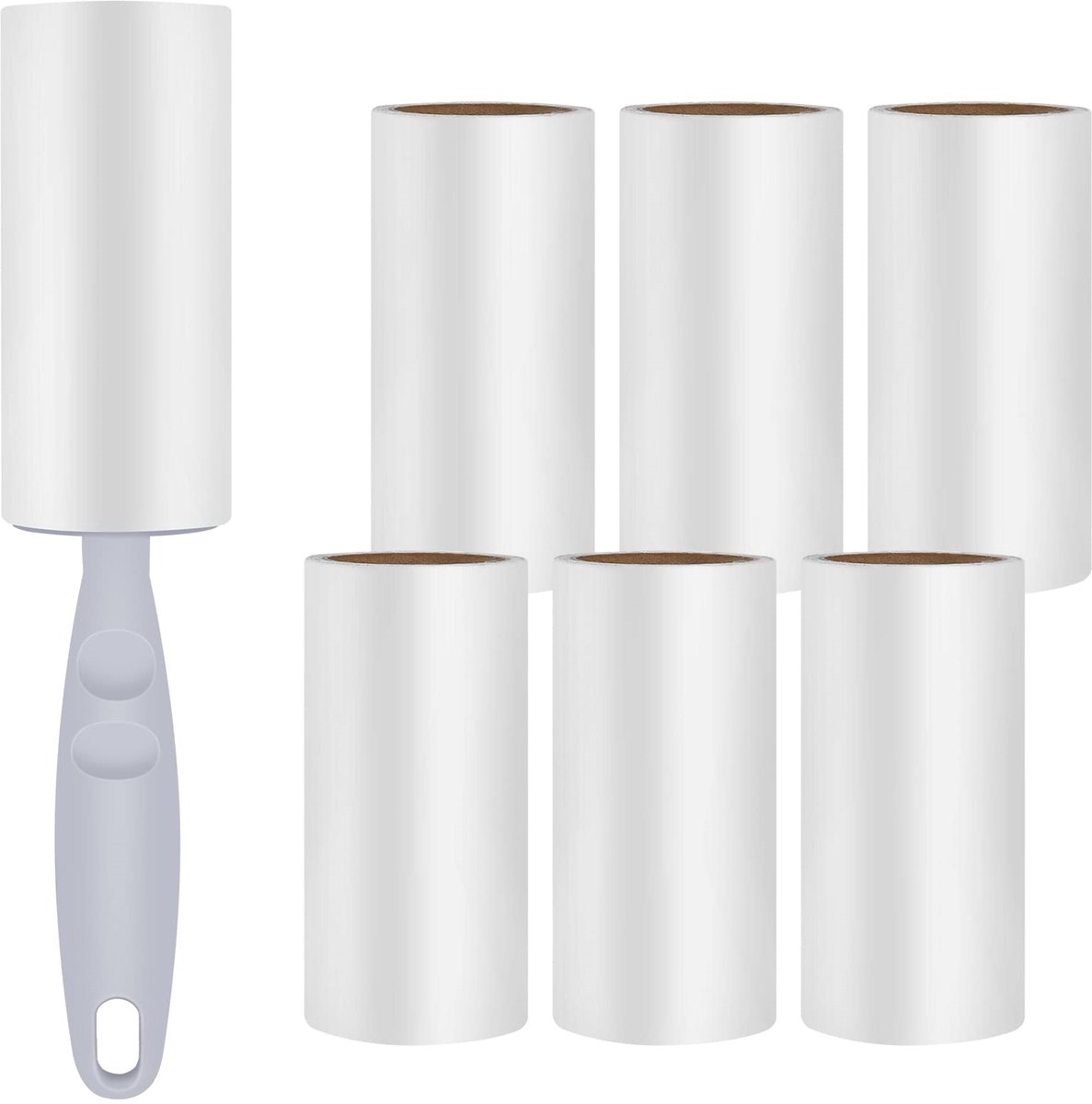 Extra Plakkerige Pluisroller Set – 1 Handvat + 7 Vervangingsrollen, 420 Vellen, Herbruikbaar, Gemakkelijk in Gebruik voor Huisdierharen en Kleding