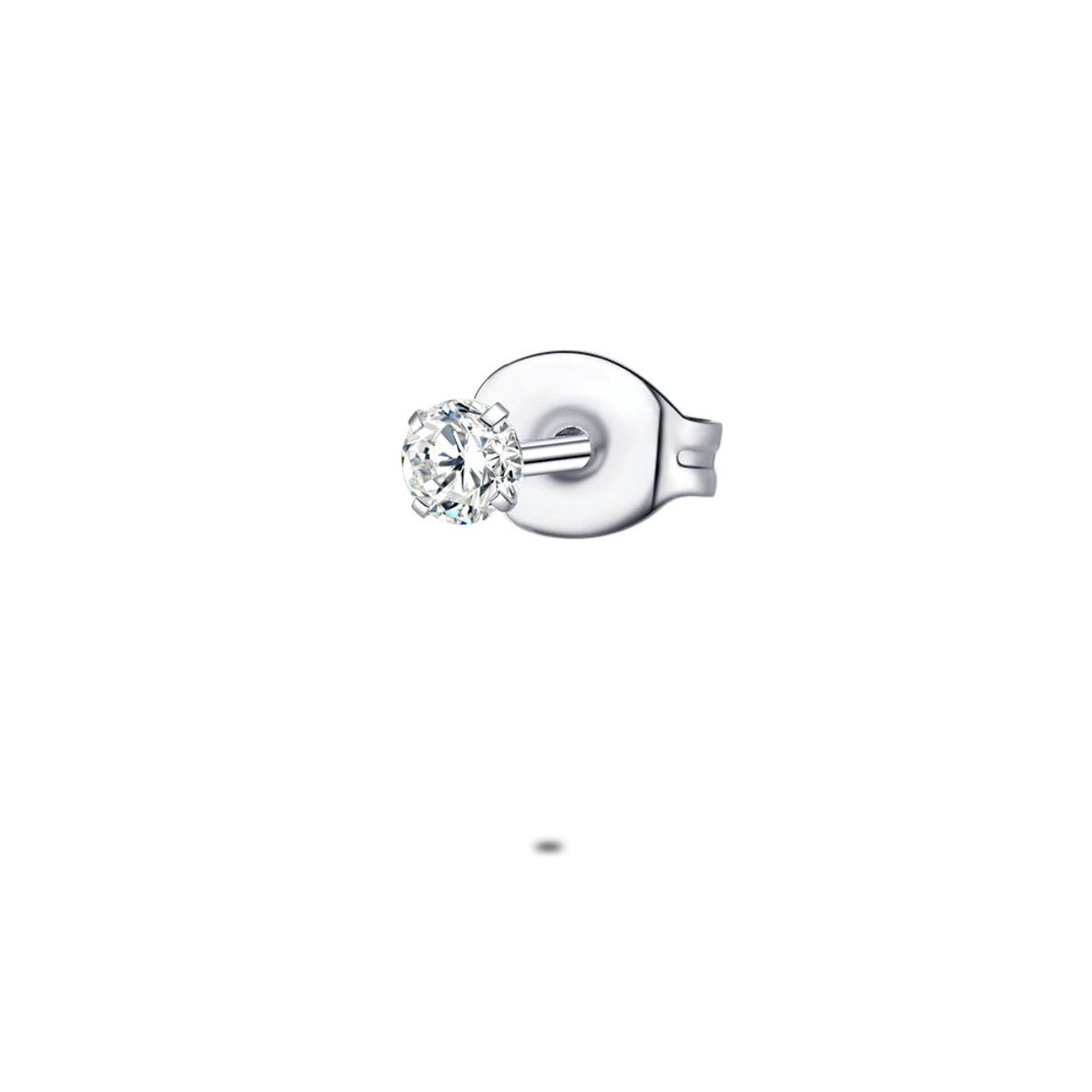 Twice As Nice Oorbel per stuk in edelstaal, zirkonia, 3 mm