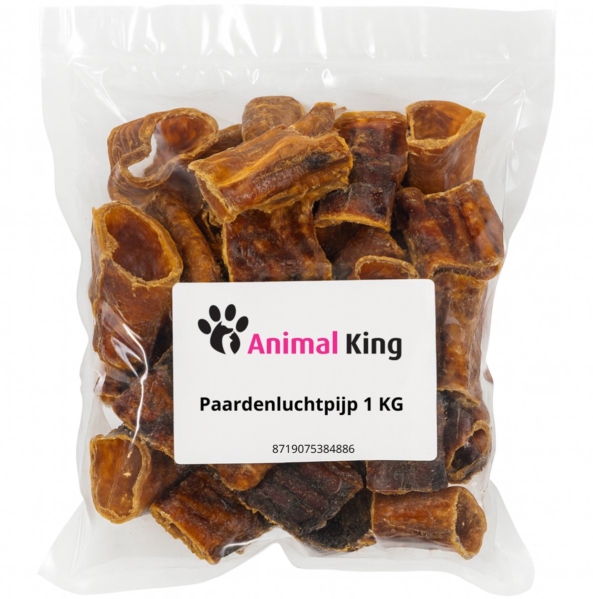 Animalking Paardensnack Hond - Paardenluchtpijp - hondensnacks gedroogd - 500 Gram