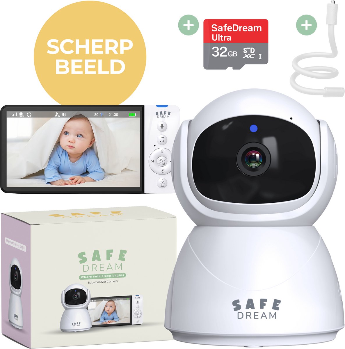 SafeDream Babyfoon - Babyfoon met camera - Babyfoon - 355