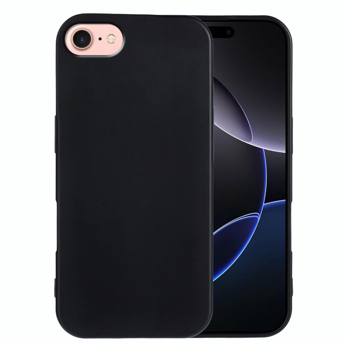 Soft Backcover Hoesje Geschikt voor: Apple iPhone 16E Silicone Zwart - ZT Accessoires