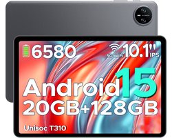 DOOGEE Tab A9 Pro -Tablet-Android 15- 10,1 inch HD IPS -24GB ROM+128GB ROM(2TB TF)-BT5.0-6580mAh/18W-Dubbele luidsprekers-Face ID-5G Wi-Fi-A GPS-GPS-Grijs