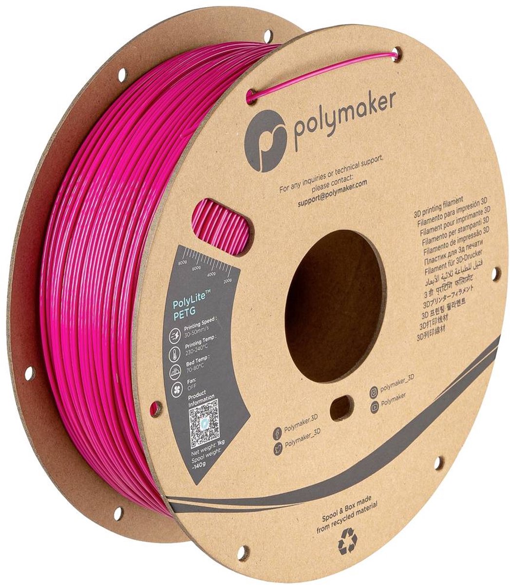 Polymaker PB01039 Filament PETG Hittebestendig, Hoge stijfheid 1.75 mm 1000 g Magenta PolyLite™ 1 stuk(s)