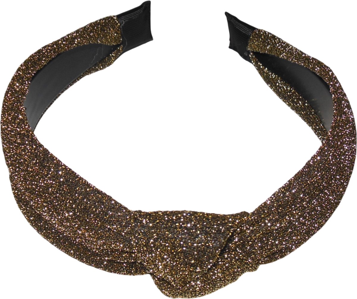 Diadeem met knoop goud glitter