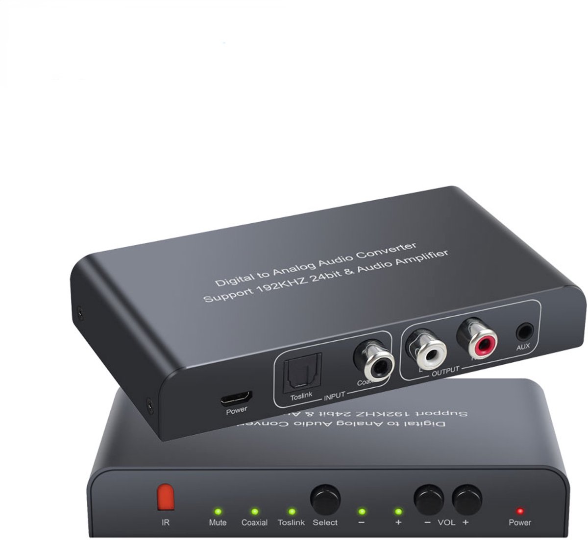 NÖRDIC SGM-134 Audio converter digitaal naar analoog, SPDIF, Coaxiale Toslink naar analoge L / R, Met afstandsbediening, Zwart