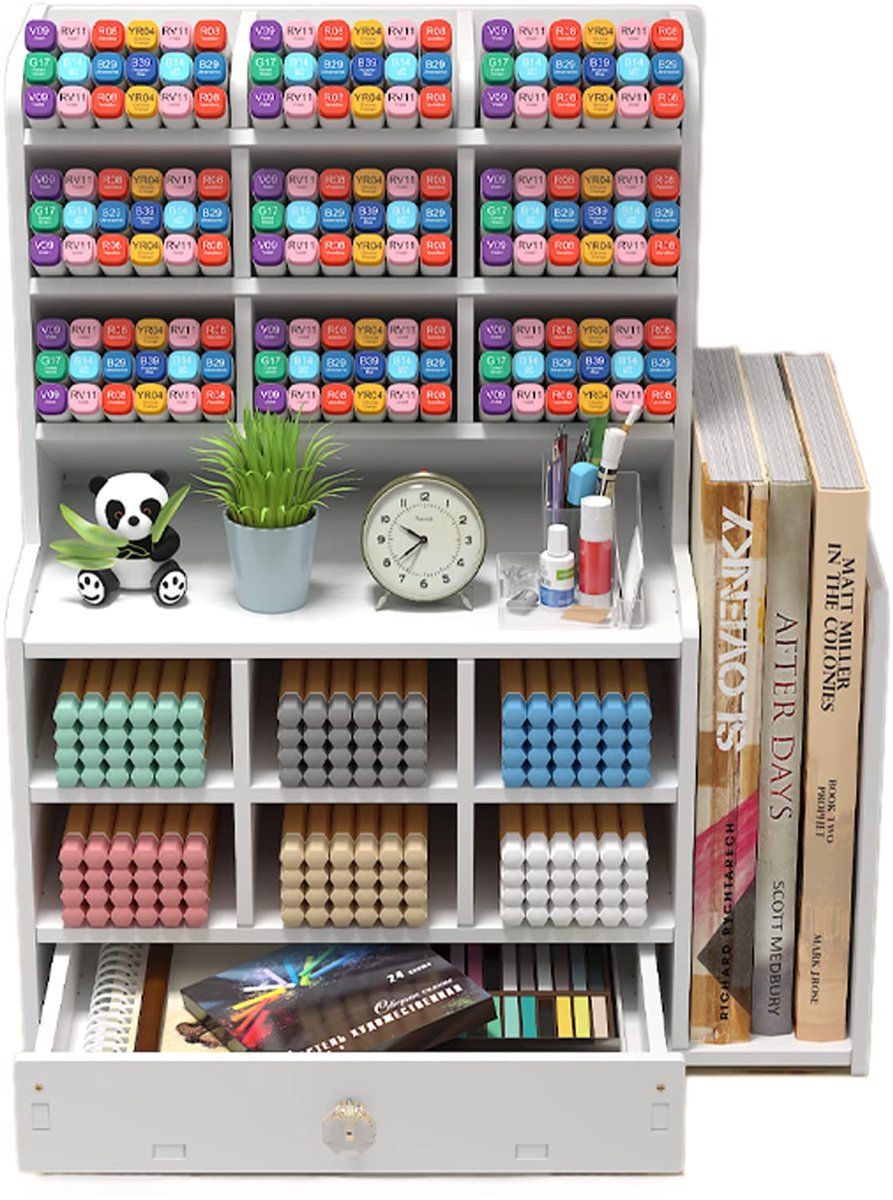 Bureau Organizer - Met Lades, Pennenhouder en Documentenhouder - Voor Kantoor, Thuis en School