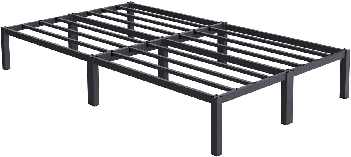 Bedframe tweepersoonsbed 120x200 cm van metaal in antraciet met lattenbodem ML design