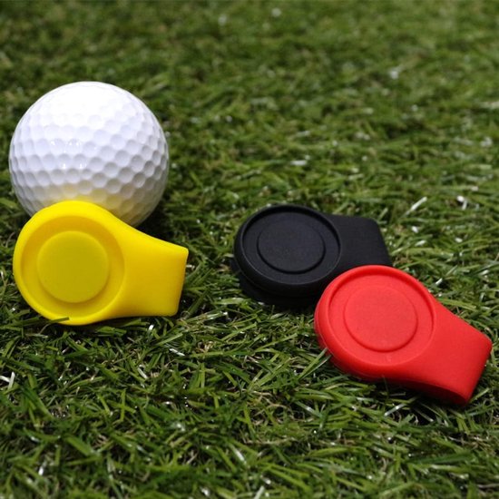 Geel + Rood + Zwart + Wit Golf Marker Hoedclip Magnetisch Waarde 3-Pack Set Siliconen Duurzaam Verwijderbaar Eenvoudig te bevestigen aan hoedband van Merkloos — afbeelding 3