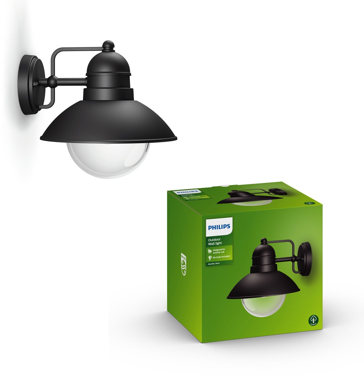 Philips Hoverfly buitenwandlamp - zwart