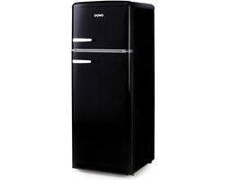 Domo DO91704R Retro Koelkast - Koelvriescombinatie - D - 206 L - Zwart