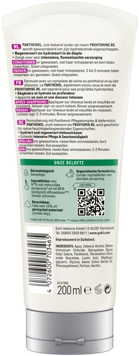 Guhl Panthenol+ Repair 2-in-1 Masker & Conditioner - 4 x 200 ml - Voordeelverpakking
