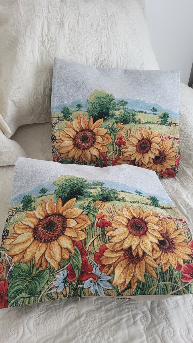 Kussenhoes Gobelinstof Sunflower field met rits 45*45cm