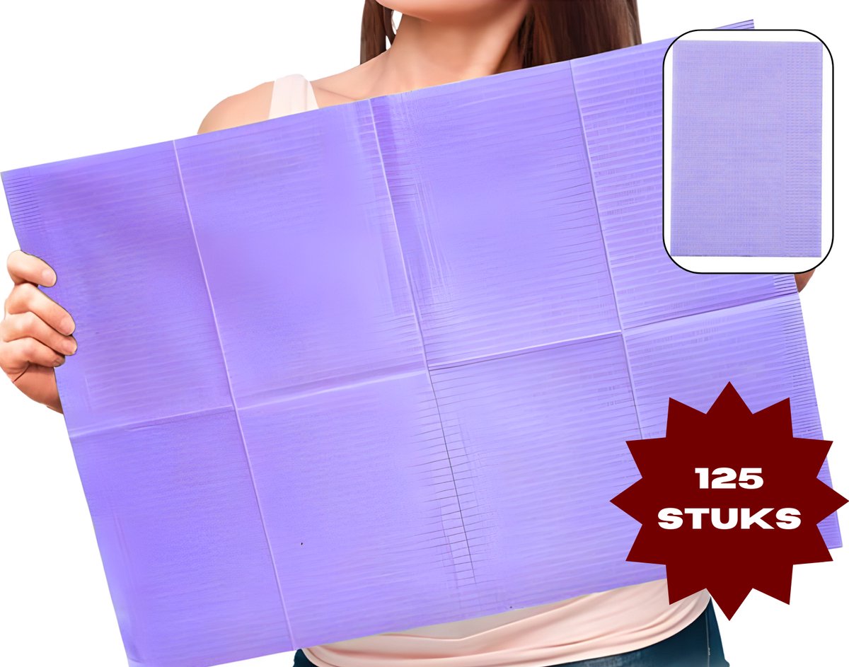 Hygostar - Dental Towels - Paars - Patiëntenservetten - 125 stuks