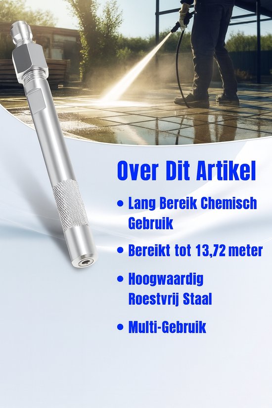 2-in-1 hogedrukreiniger tool versie KW, Cleaningshop Injector in versie KW. M5 gedraaid sproeimondstuk, lange reikwijdte alsook brede applicatie voor hogedrukreiniger. Ideaal voor softwash - Twist - Dual sprayer - Hogedruk van Merkloos	 — afbeelding 2