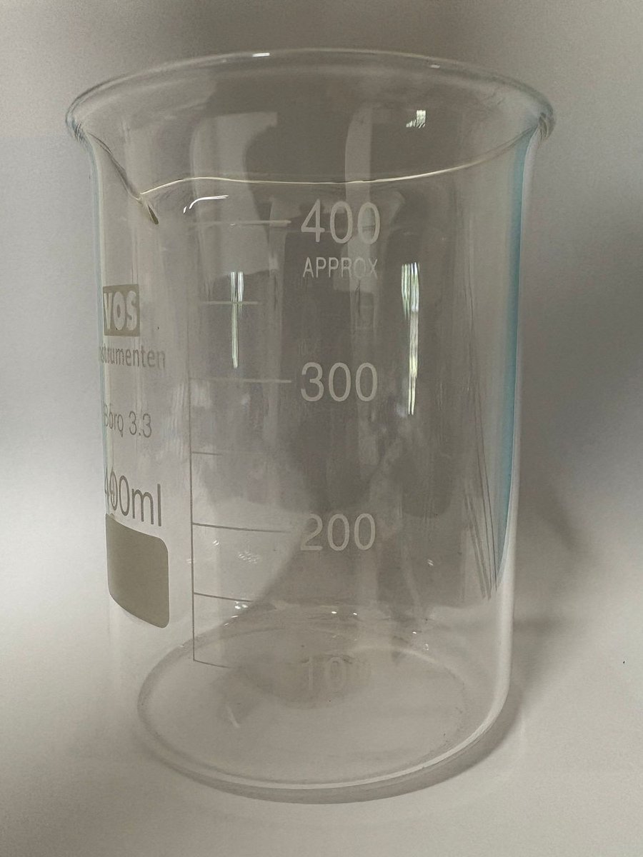 Bekerglas 400 ml laag model hittebestendig 3.3 borosilicaatglas 1stuk
