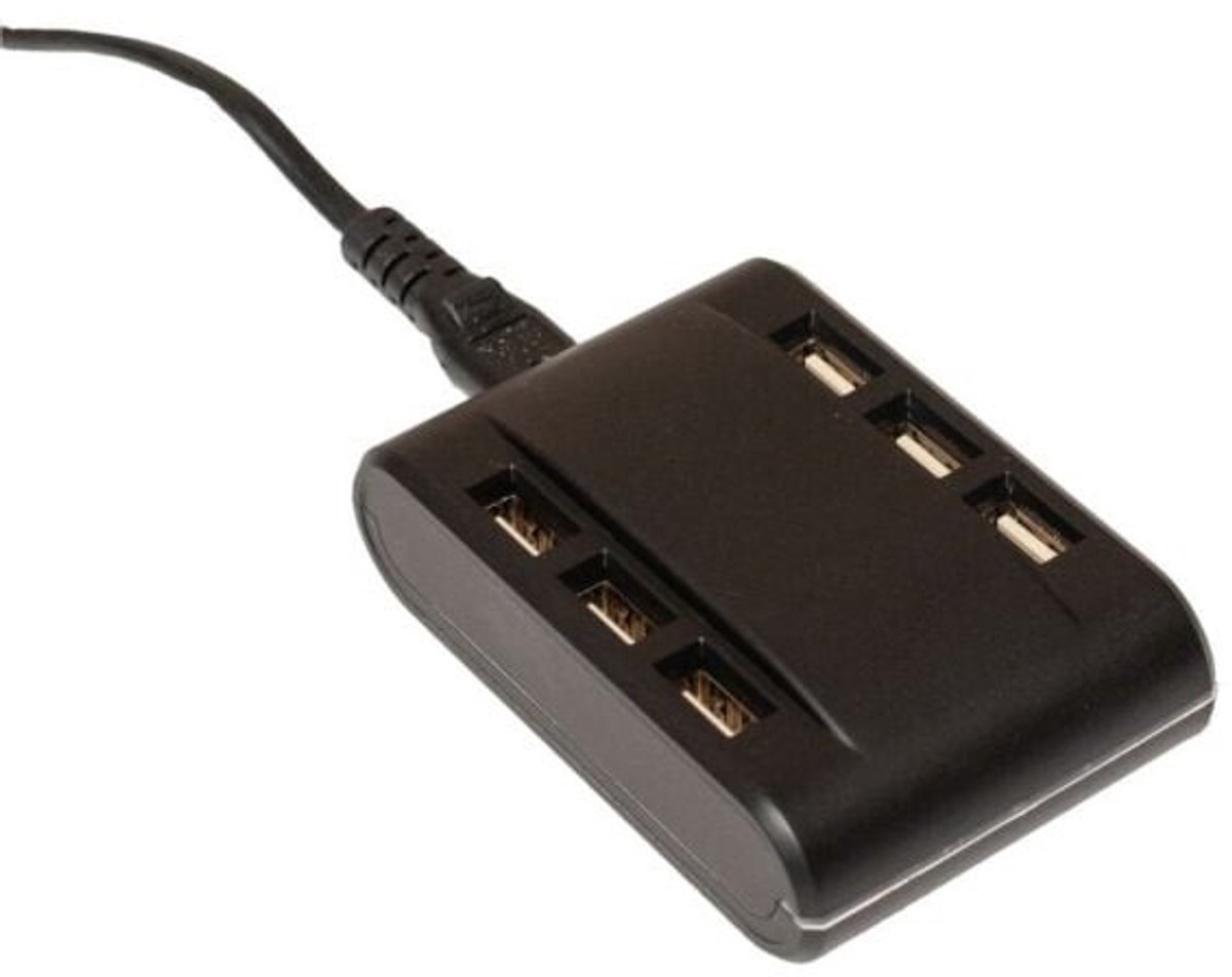 Annas collection - Usb oplaadstation 6 ingangen zwart
