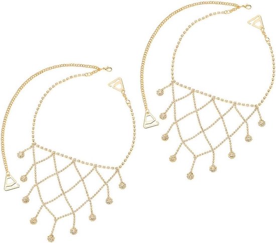 Allecto Plus - Ensemble chaîne de corps et soutien-gorge en strass pour mariage - Bracelet d'été et accessoires de bikini avec strass