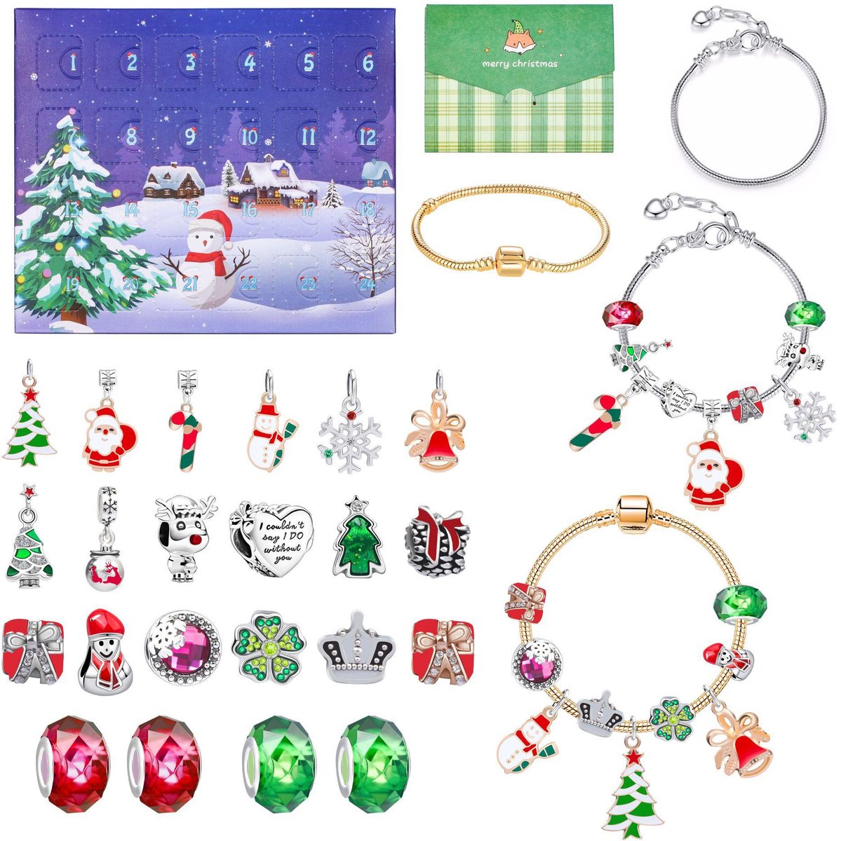 Daity Adventskalender voor kinderen - doe-het-zelf sieradenset - Kerstmis aftellen