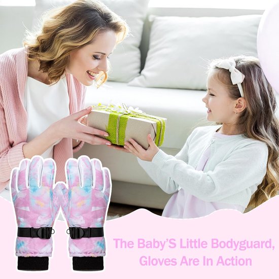 MILAIUN Kinderhandschoenen, waterdicht, winter, warm, outdoor, sport, fietshandschoenen, softshellhandschoenen, kinderen, smartphone touch met antislip, voor kleine jongens en meisjes, zwart, 8-10