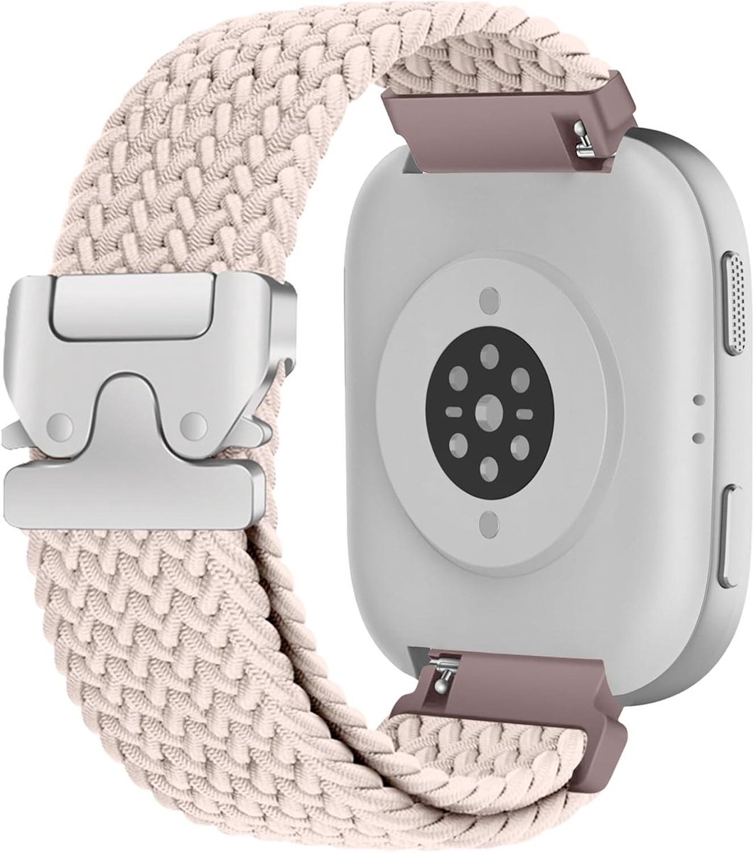Allecto plus - Nylon armband voor smartwatch, 22 mm, geschikt voor diverse modellen, ademend en zacht, melkthee design