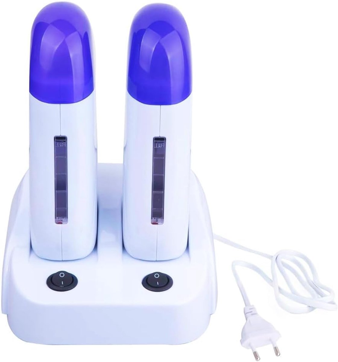 Dubbele waxverwarmer met roller en sokkel - 40 W, twee handstukken voor snel en efficiënt waxen