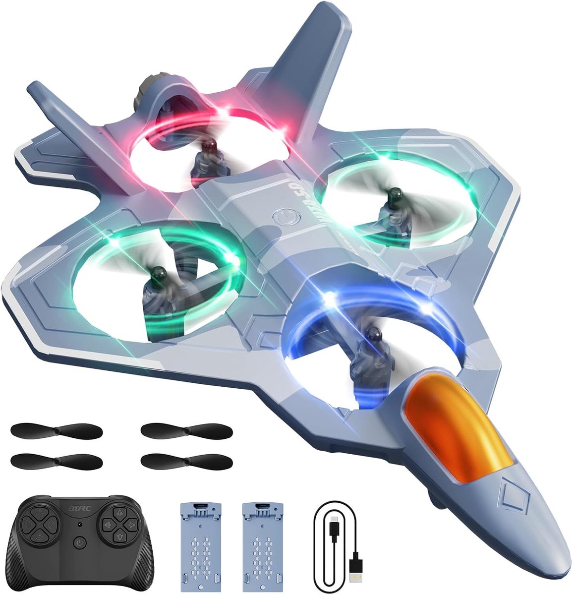 RC Vliegtuig met 360° Flip en LED Verlichting - Geschikt voor Beginners en Kinderen