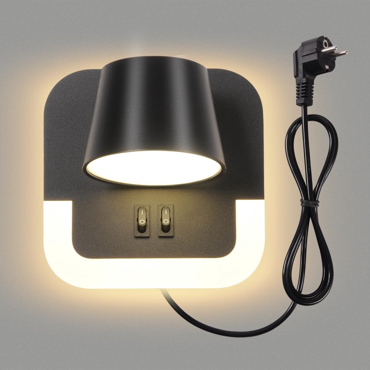 Moderne LED wandlamp met schakelaar | 2-in-1 leeslamp en achtergrondverlichting | Verstelbare kleurtemperatuur