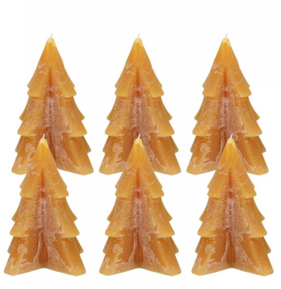 DK Design Kerstboom Kaarsjes Doos 6 stuks Oker