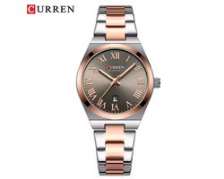 Curren Elegante Dameshorloge | Polshorloge | Dames | Horloge | 33MM | Vrouwen | RVS | Grijs