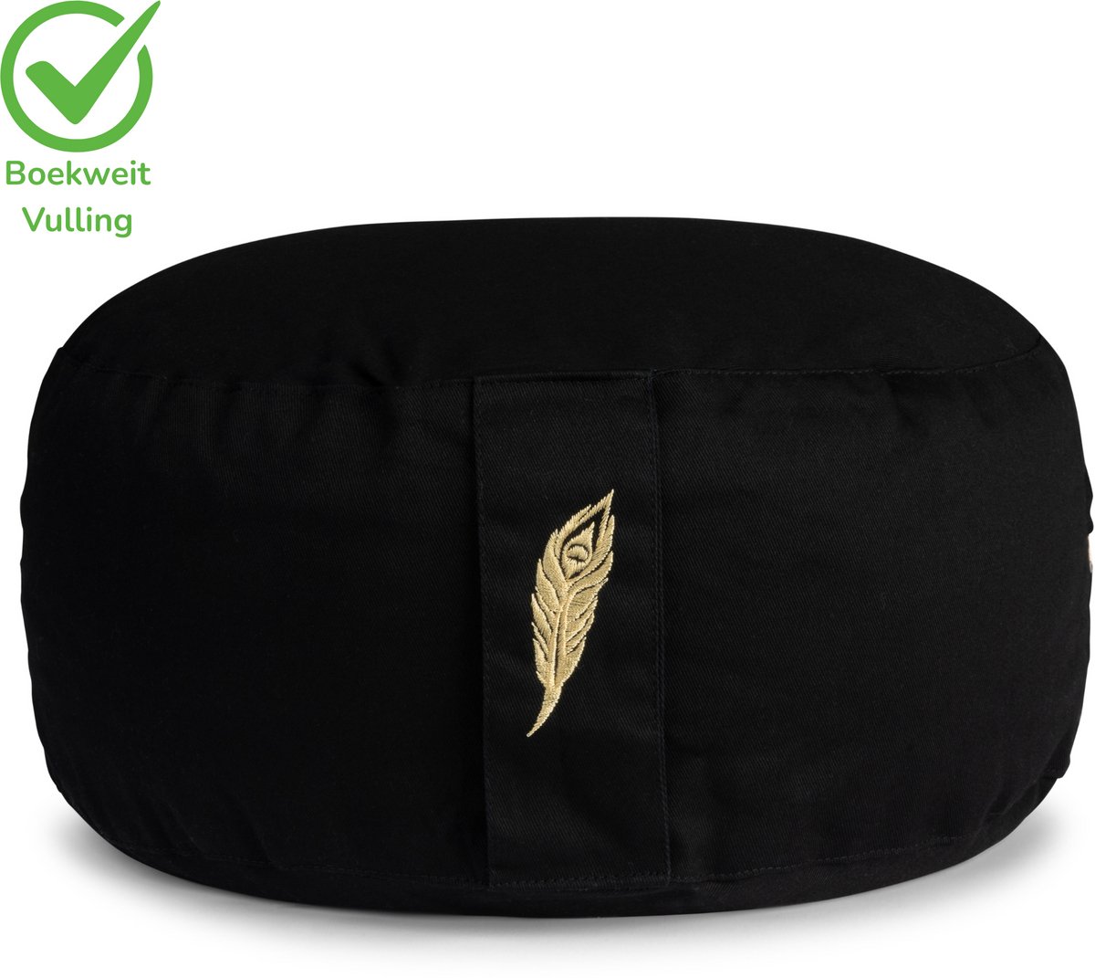 Bol.com MindBaas - Meditatiekussen - Eco - Rond - Zwart - Dubbel Gestikt - 15 x 33 cm (hoogte x diameter) - Yoga kussen - Yogaku... aanbieding