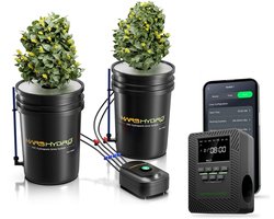 Mars Hydro DWC Hydroponics Set – 2×5 Gal (18,9L) Buckets – 8" Grow Baskets – Luchtpomp 8W – Compleet Hydrocultuur Systeem