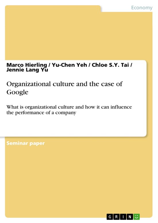 Organizational culture and the case of Google - cover