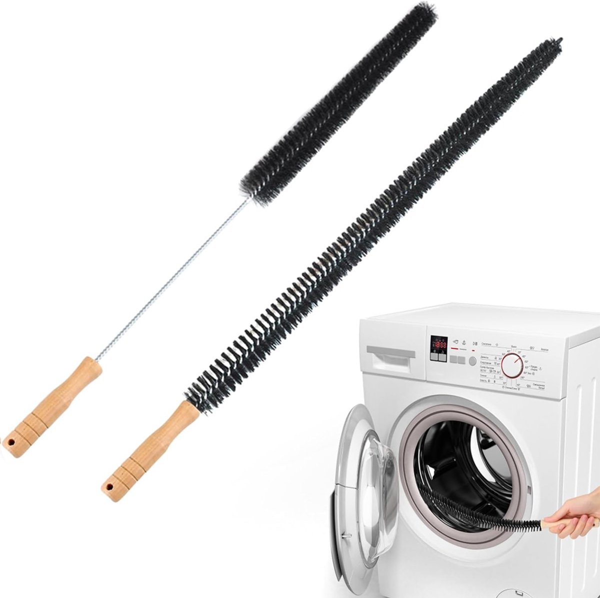 Flexibele Vent Borstel - 2 stuks - Pijpenreinigingsborstel - Wasmachine Reinigingsborstel - Radiatorreinigingsborstel - Vuil- en stofreinigingsborstel - Ontluchtingsreiniger - Flexibele - Voor Droger, Kleding, Koelkast - Meubels Schoonmak