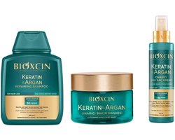 Bioxcin Keratine & Argan - Haarverzorgingsset - Shampoo, Conditioner & Masker - 675ml