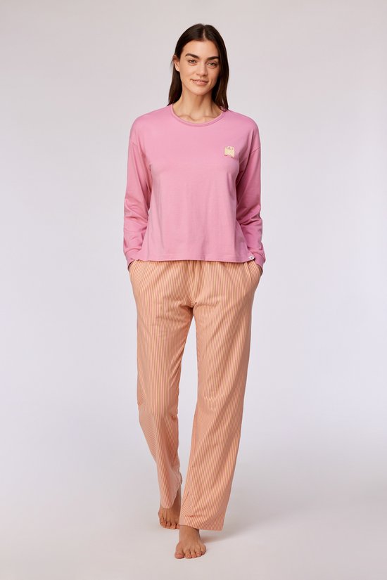 Pyjama Woody pour fille/femme - rose - chat - 252-10-YPA-Z/404 - taille M