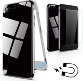 Magnetische case met gekleurd achter glas voor de iPhone 6 Plus/ 6S Plus - zwart