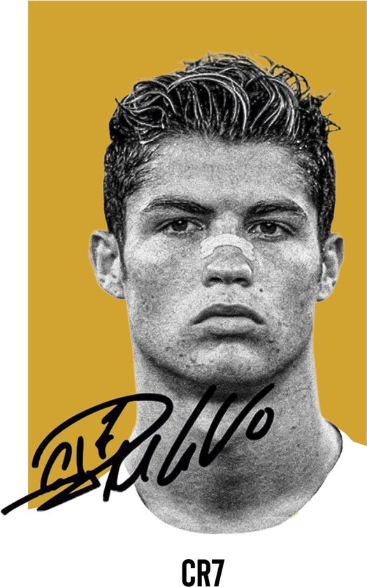 Poster Cristiano Ronaldo encadré – CR7 – Format A4 (21 x 30 cm) – Cadre noir inclus – Décoration murale Voetbal
