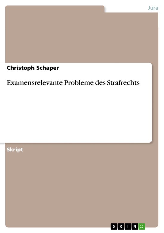 Examensrelevante Probleme des Strafrechts - cover