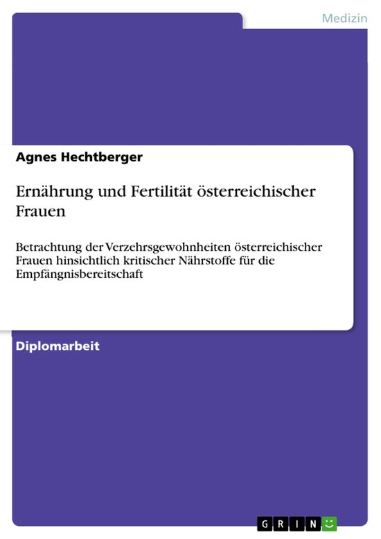 Ernährung und Fertilität österreichischer Frauen - cover