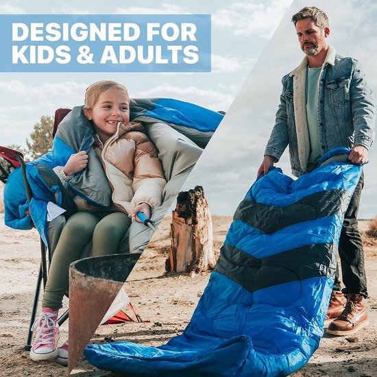 Slaapzak voor Volwassenen en Kinderen - Ultralichte, Waterdichte 3-4 Seizoen Camping Slaapzak - Klein en Lichtgewicht Backpacken van Merkloos — afbeelding 4