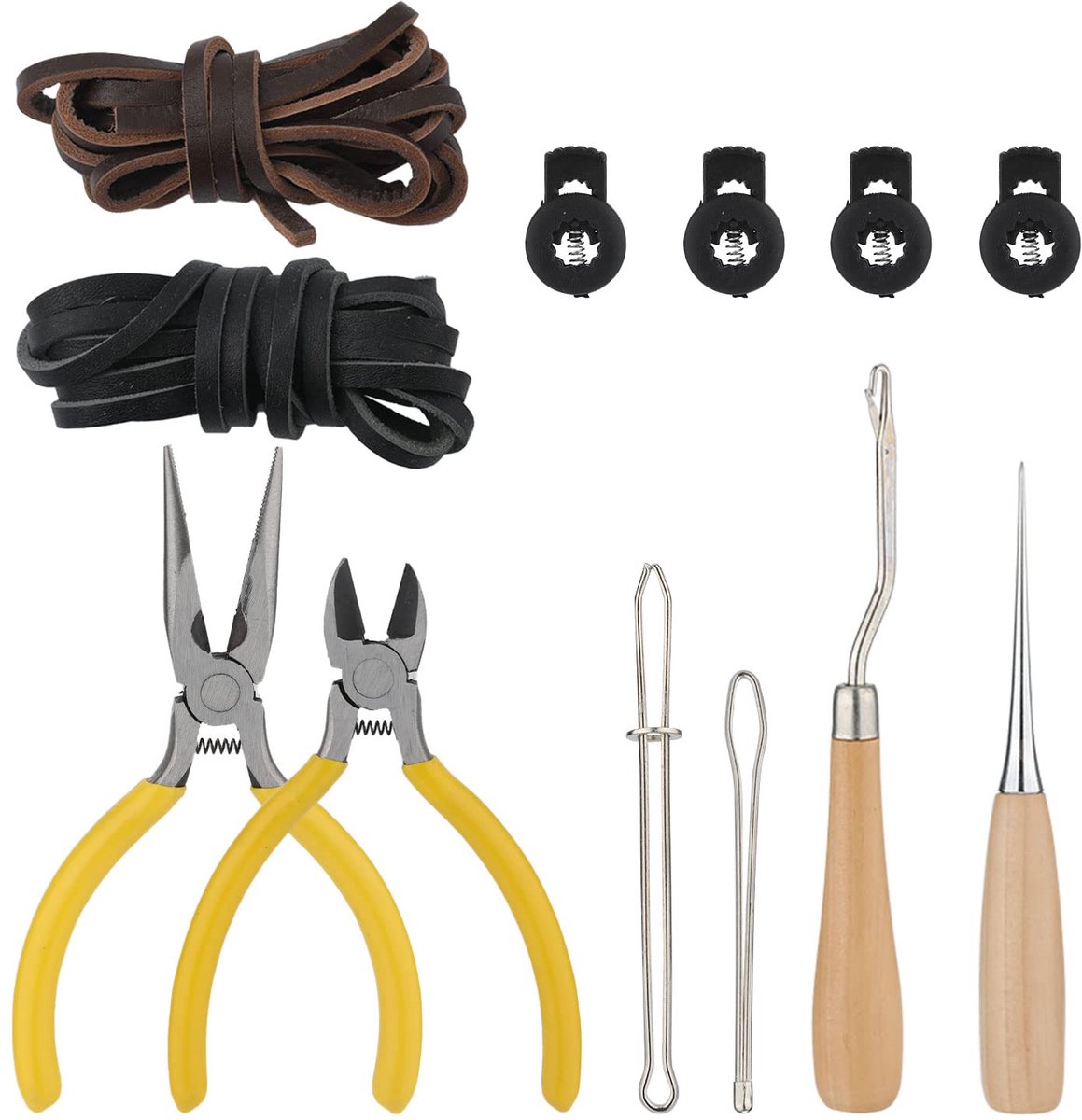 12 Delige Wantreparatieset, Glove Care Kit voor Honkbalhandschoenen, Inclusief Strips, Inrijger voor het Trekken Vetergereedschap met Doos Accessoires voor Honkbal- en Softbalhandschoenen