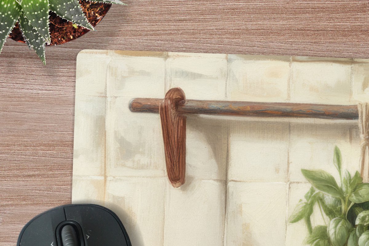 Muismat XXL 90x30 cm - Bureau onderlegger - Bureau mat Hout - Keukengerei - Stilleven - Tegels - Bureaumat - Gaming mousepad xl - Bureaulegger groot - Computer deskmat