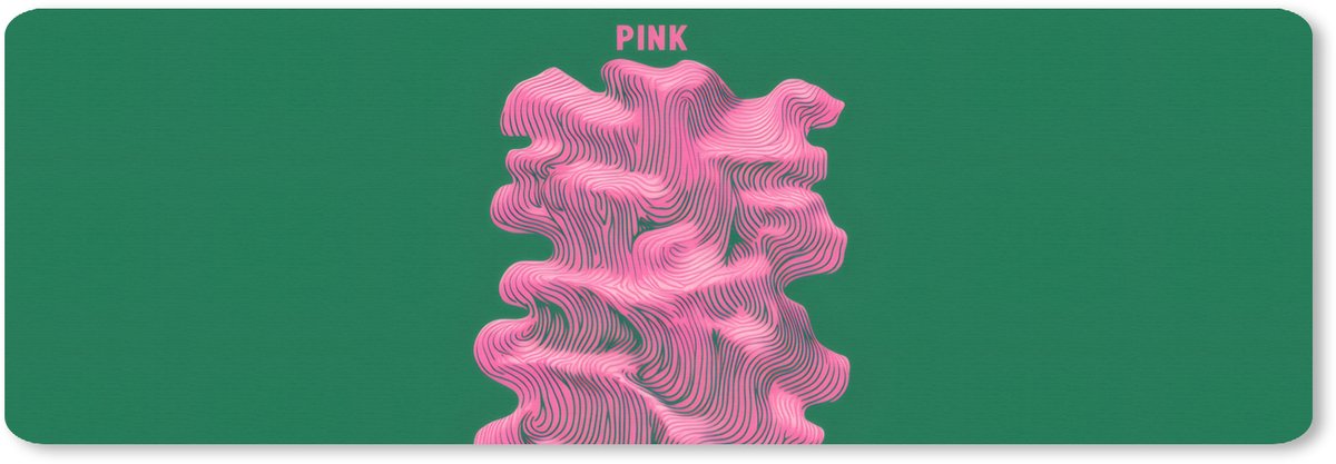 Muismat XXL 90x30 cm - Bureau onderlegger - Bureau mat Abstract - Pink - Lijnen - Groen - Bureaumat - Gaming mousepad xl - Bureaulegger groot - Computer deskmat