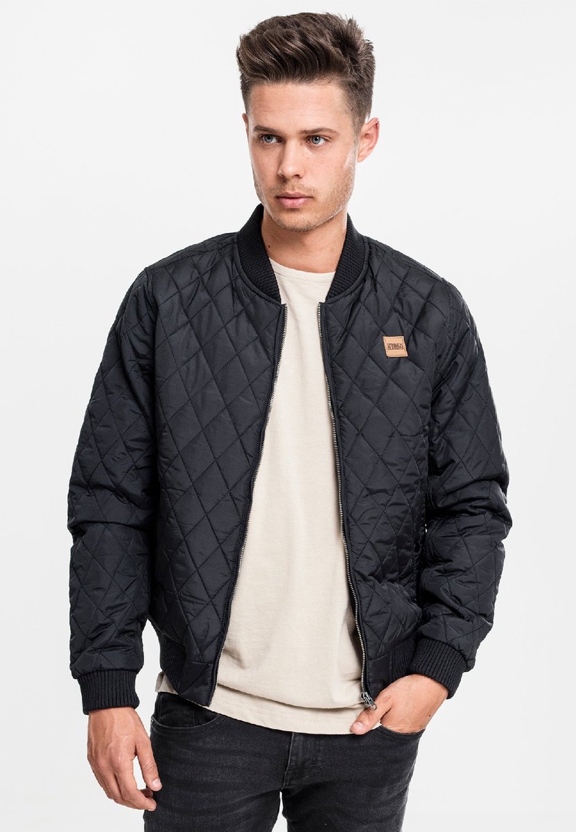 Urban Classics Diamond Quilt Nylon Jacket TB862 Blk Zwart