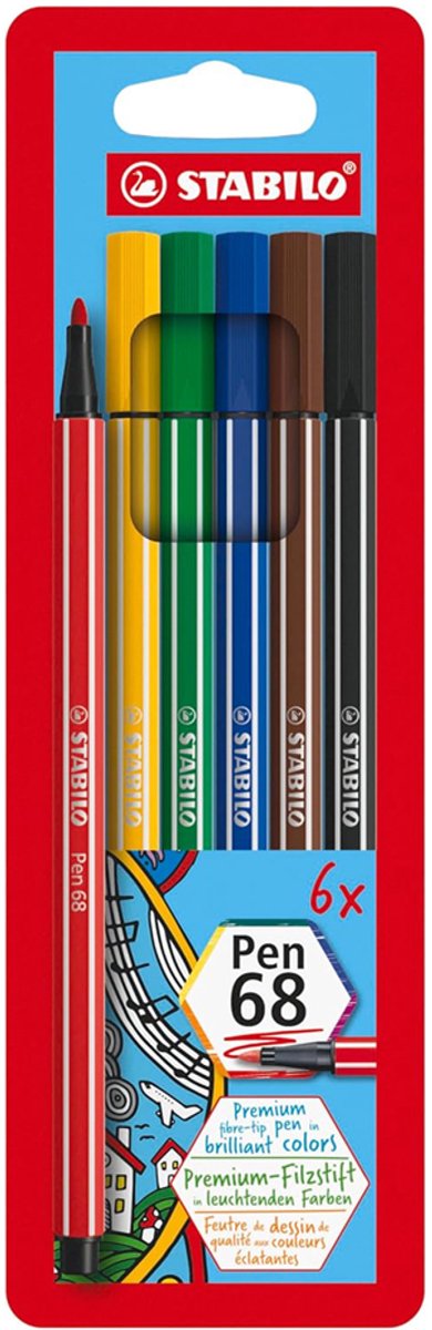 STABILO - Premium viltstift - Pen 68 - Etui met 8 kleuren