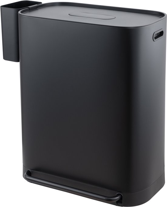 GoodVibes - Afvalbak - 60 Liter met 3 Vakken voor in de Keuken - RVS