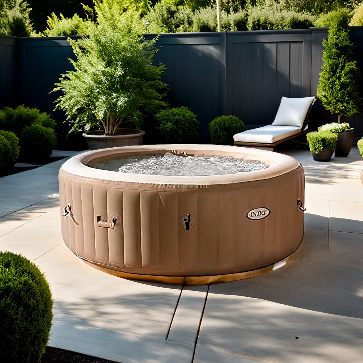 Opblaasbare Jacuzzi Spa Bubbelbad 4-Persoons - Luxe Rond - Opblaasbare - €1.250,00